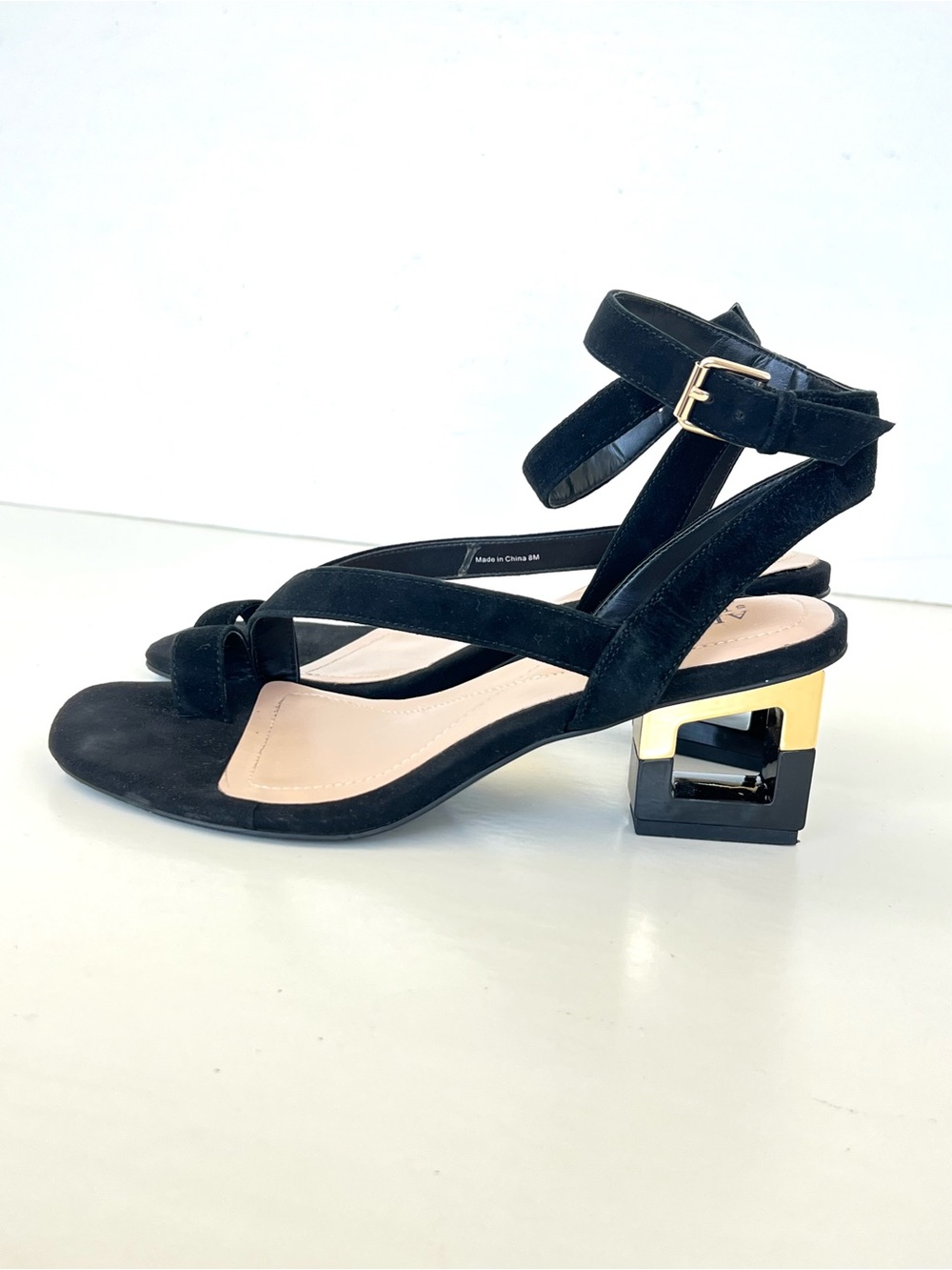 ALFANI Coreena Black Velvet Square Heel
Ankle Strap Dress Heel Sandal Sz 8 M - Picture 7 of 13